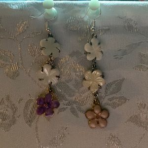 Multi color flower earrings